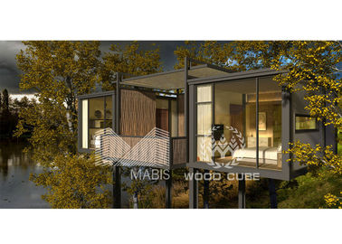 Casa prefabricada del jardín de 2 dormitorios, hogares prefabricados de la cabaña de madera del aislamiento térmico