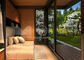 Casa prefabricada modificada para requisitos particulares del jardín del color, cabinas de madera prefabricadas del mini patio trasero