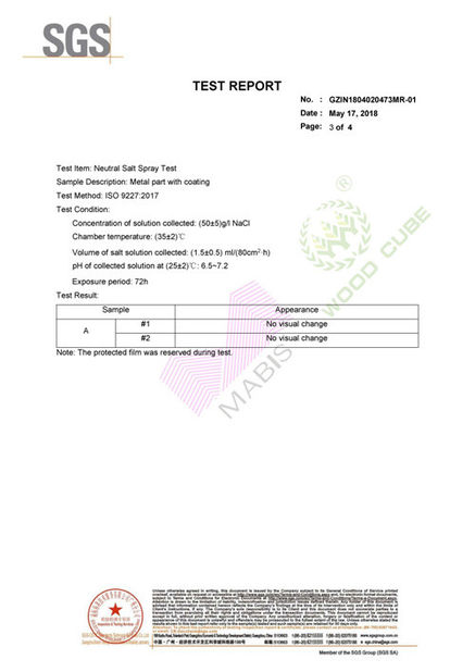 China Mabis Project Management Ltd. Certificaciones